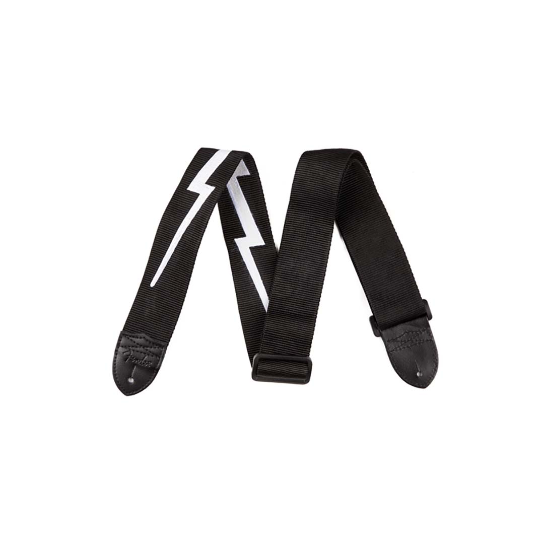 Nylon Lightning Bolt Strap, Black/White, 2"