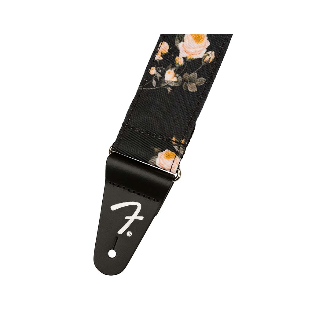 Floral Strap, Black, 2"