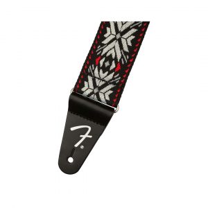 Pasadena Woven Strap, Red Snowflake, 2"