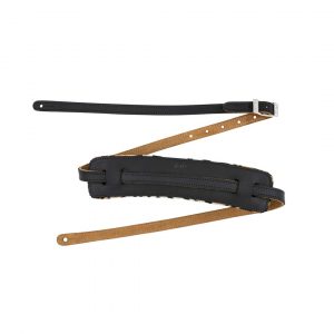 Joe Strummer Vintage Saddle Strap, Black/Leopard, 2.5"