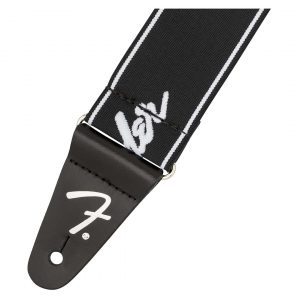 WeighLess™ Running Logo Strap, Black/White, 2"