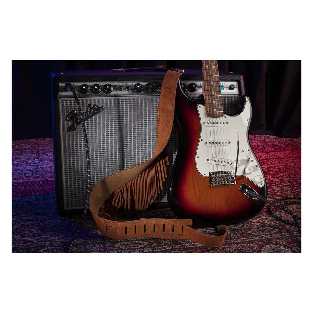 Suede Fringe Strap, Brown, 2.5" - Image 3