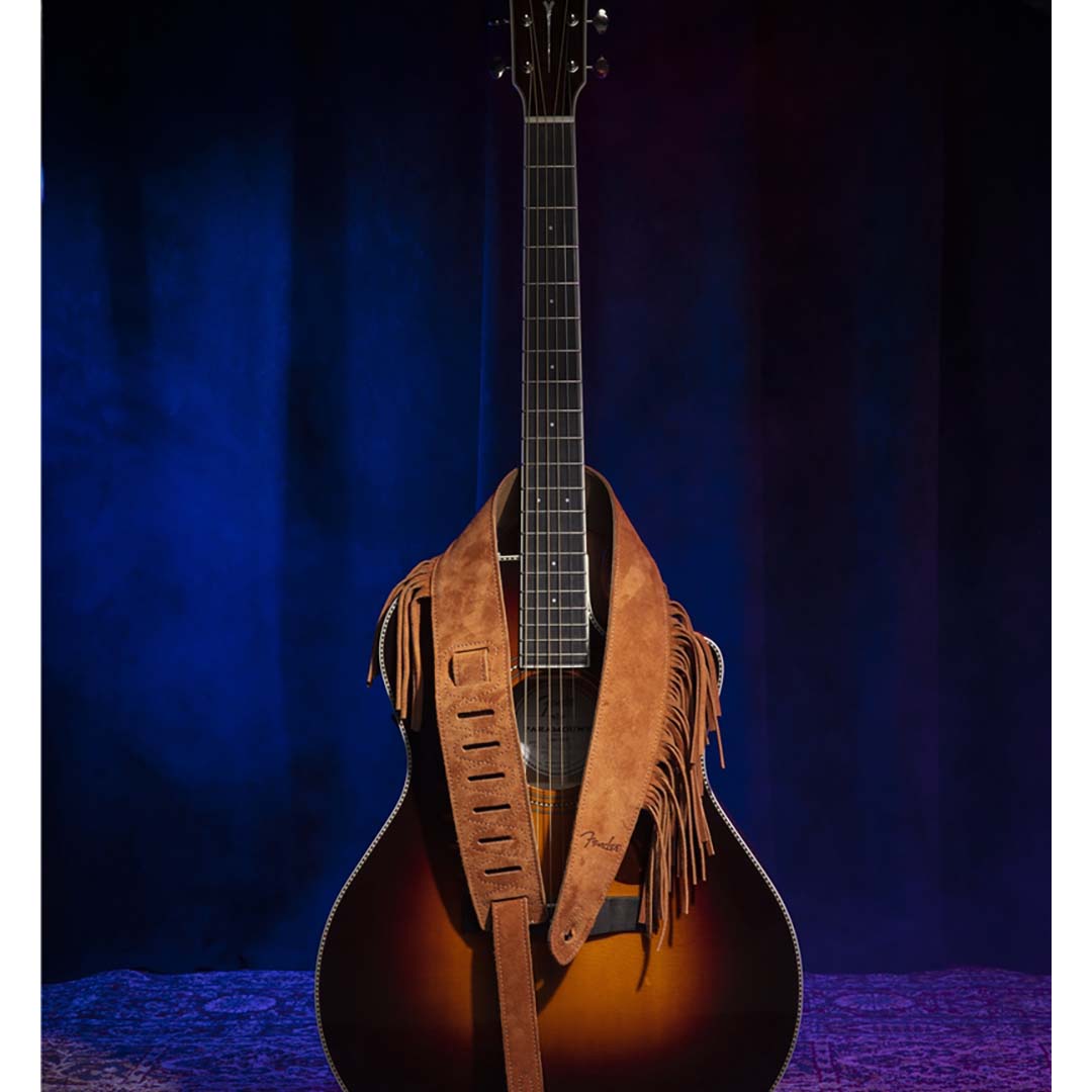 Suede Fringe Strap, Brown, 2.5" - Image 4