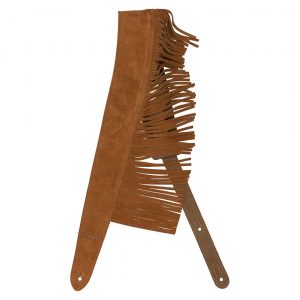 Suede Fringe Strap, Brown, 2.5"