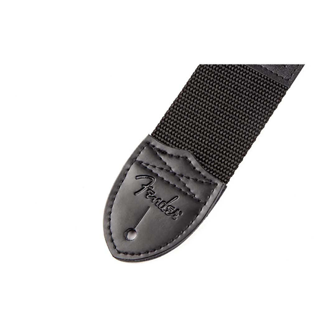 Fender® Logo Strap, Black/Yellow Logo, 2" - Image 2