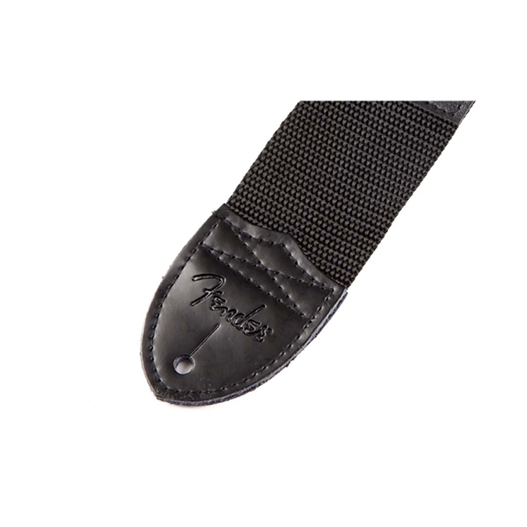 Fender® Logo Strap, Black/White Logo, 2" - Image 2