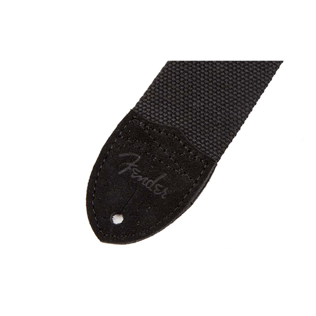 Cotton/Leather Strap, Black, 2" - Image 2