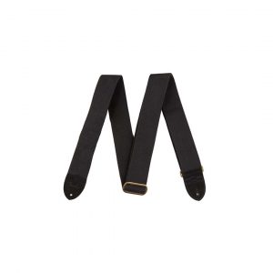 Cotton/Leather Strap, Black, 2"