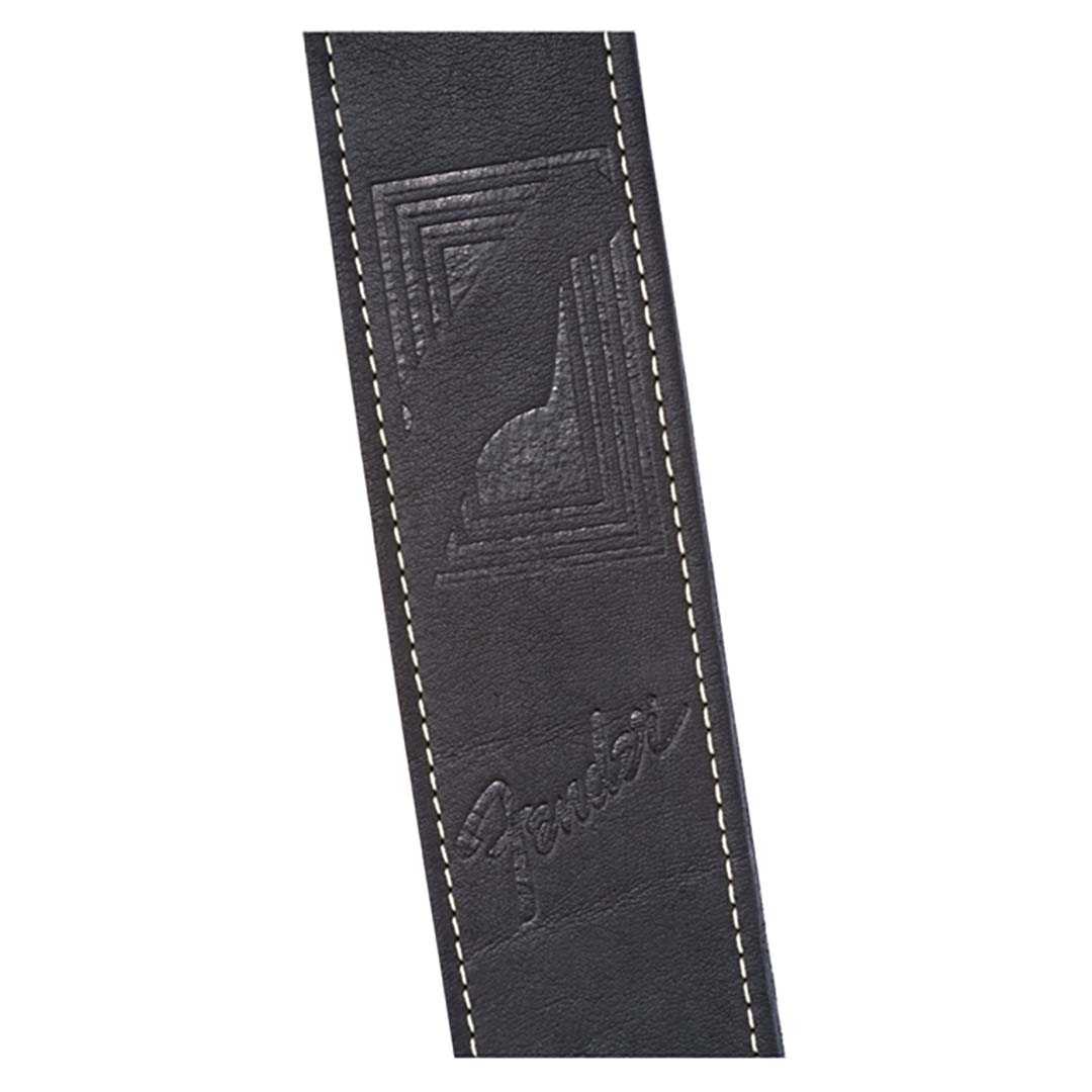 Monogrammed Leather Strap, Black, 2" - Image 2