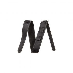 Monogrammed Leather Strap, Black, 2"