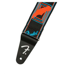 Neon Monogrammed Strap, Blue and Orange, 2"
