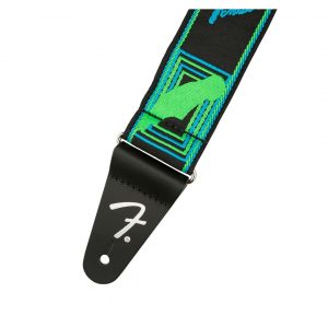Neon Monogrammed Strap, Blue and Green, 2"