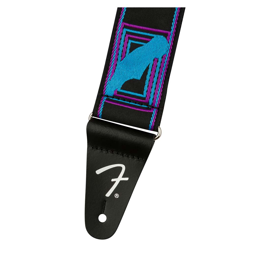 Neon Monogrammed Strap, Blue and Purple, 2"