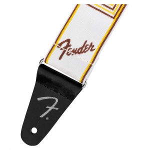 WeighLess™ Monogram Strap, White/Brown/Yellow, 2"