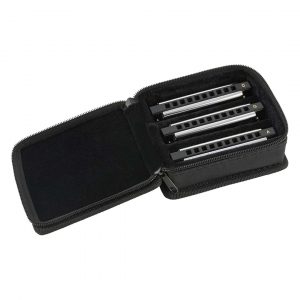 Blues Deluxe Harmonica, Pack of 3, with Case
