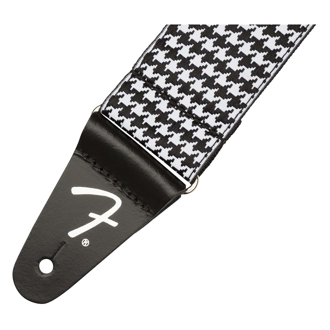 Houndstooth Jacquard Strap, White, 2"