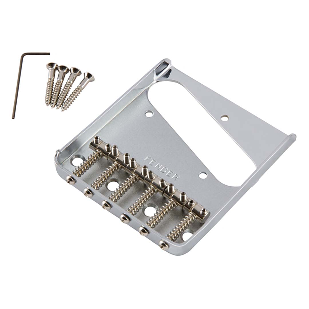 6-Saddle Vintage-Syle Telecaster® Bridge Assembly (Chrome) - Image 2
