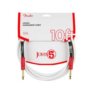 John 5 Instrument Cable, White and Red, 10'