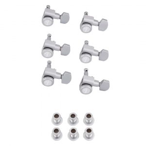 Locking Stratocaster®/Telecaster® Staggered Tuning Machines, Brushed Chrome (6)
