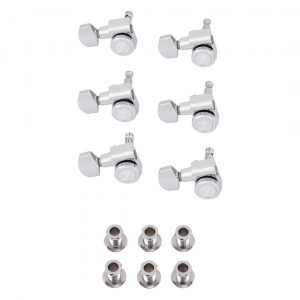 Locking Strat®/Tele® Staggered Tuning Machines, Left-Handed Polished Chrome (6)