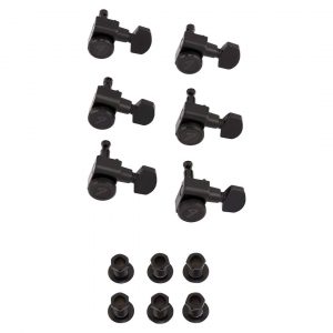 Locking Stratocaster®/Telecaster® Staggered Tuning Machines (Black) (6)