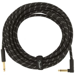 Deluxe Series Instrument Cable, Straight/Angle, 25', Black Tweed