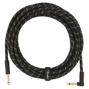 Deluxe Series Instrument Cable, Straight/Angle, 18.6', Black Tweed