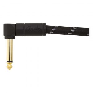 Deluxe Series Instrument Cable, Angle/Angle, 1', Black Tweed