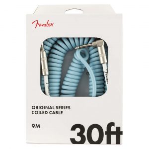 Original Series Coil Cable, Straight-Angle, 30', Daphne Blue