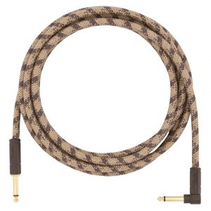 Festival Instrument Cable, Straight/Angle, 10', Pure Hemp, Brown Stripe