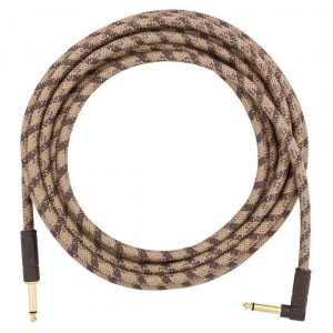 Festival Instrument Cable, Straight/Angle, 18.6', Pure Hemp, Brown Stripe