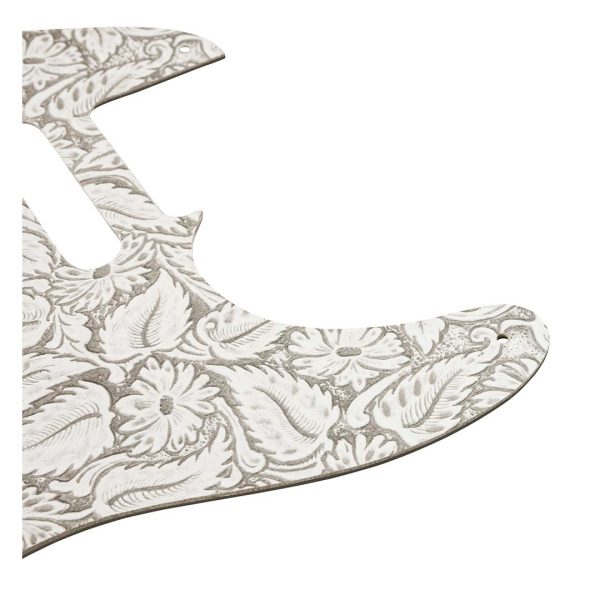 Waylon Jennings Leather Telecaster Pickguard, White - Image 2