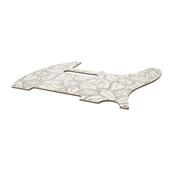 Waylon Jennings Leather Telecaster Pickguard, White - Image 3