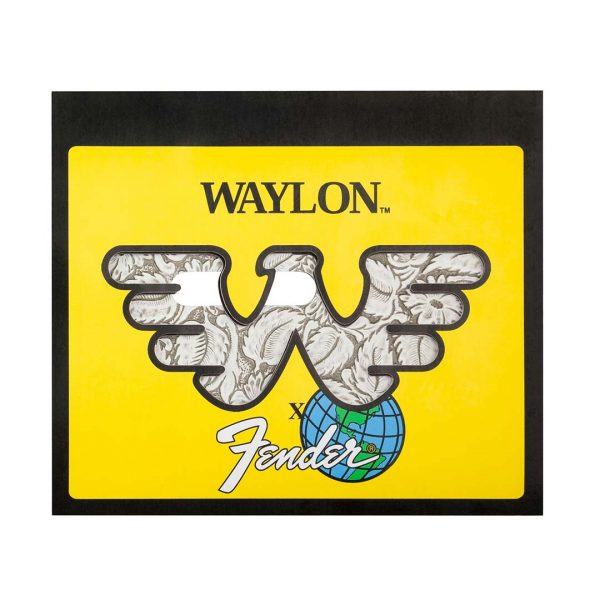 Waylon Jennings Leather Telecaster Pickguard, White - Image 4