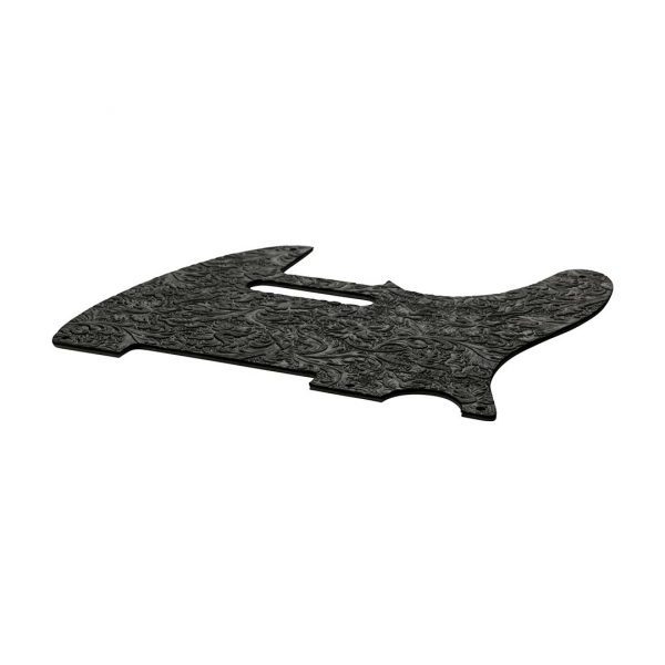 Waylon Jennings Leather Telecaster Pickguard, Black - Image 3