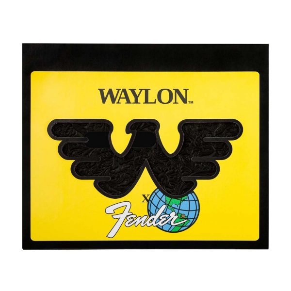 Waylon Jennings Leather Telecaster Pickguard, Black - Image 4