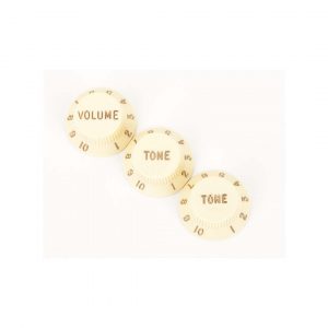 Stratocaster® Knobs, Aged White (Volume, Tone, Tone) (3)