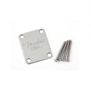 4-Bolt American Series Bass Neck Plate with "Fender® Corona" Stamp (Chrome)
