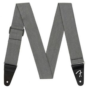 Modern Tweed Strap, White/Black 2"