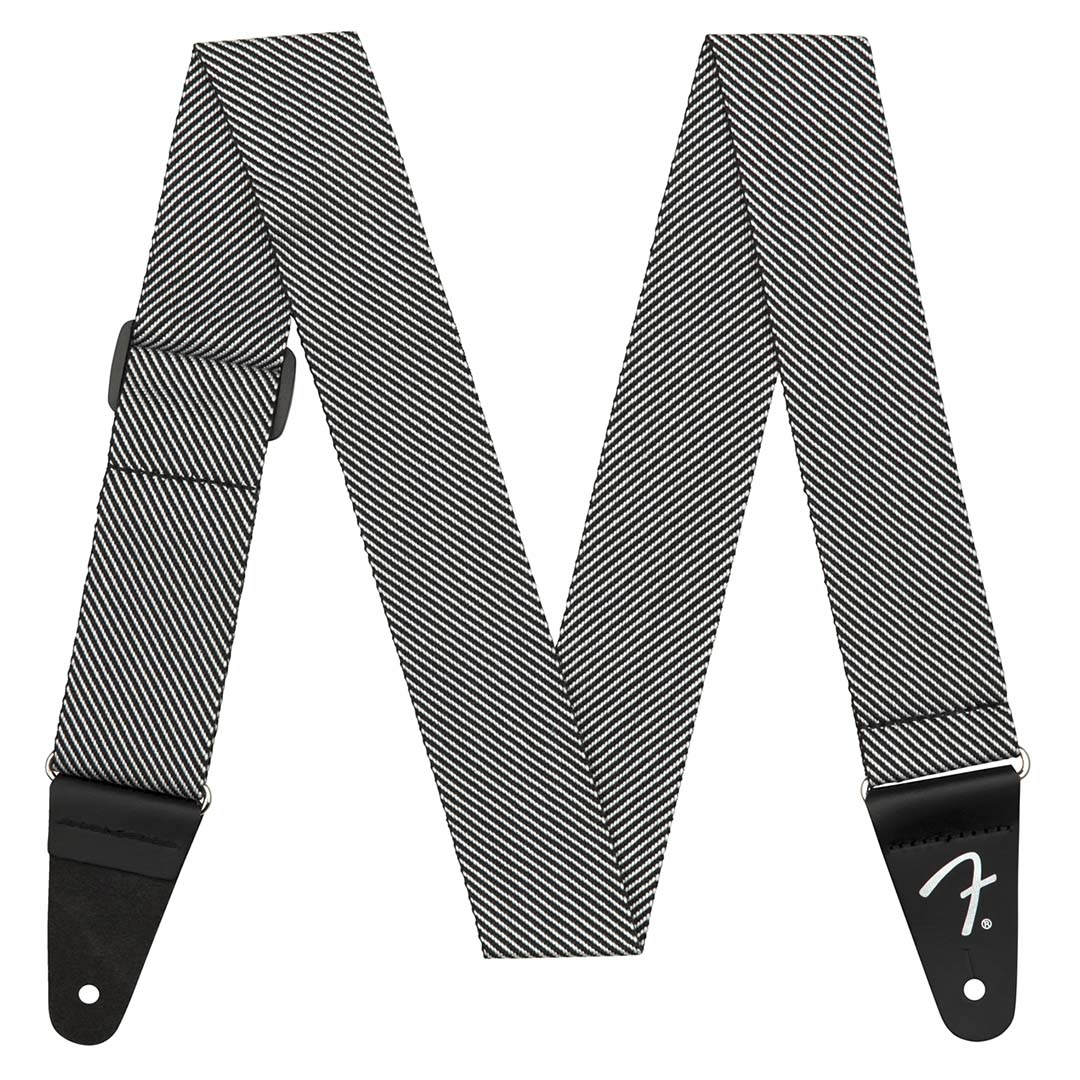 Modern Tweed Strap, White/Black 2"