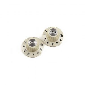 Pure Vintage 1965 Jazzmaster® "Witch Hat" Knobs, (2), Vintage White