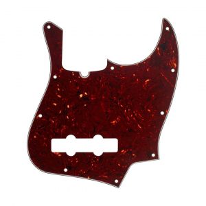 Pickguard, Jazz Bass®, 10-Hole Mount (with Truss Rod Notch), Tortoise Shell, 4-Ply