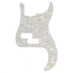 Pickguard, Precision Bass® 13-Hole Mount with Truss Rod Notch, White Pearl, 4-Ply