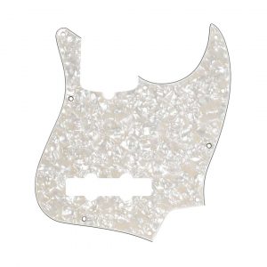 Pickguard, Jazz Bass®, White Pearloid, 10-Hole Mount, 4-Ply