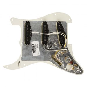 Pre-Wired Strat Pickguard, Hot Noiseless SSS, Parchment 11 Hole PG