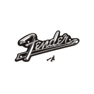 Fender® Black Panel Amplifier Logo, Silver/Black
