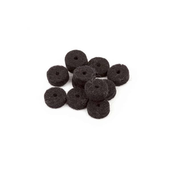 Black Strap Button Felt Washers (12)
