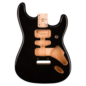 Deluxe Series Stratocaster® HSH Alder Body 2 Point Bridge Mount, Black