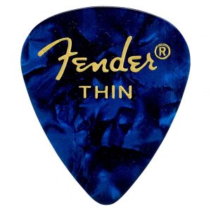 Premium Celluloid 351 Shape Picks, Thin, Blue Moto, 12-Pack