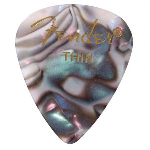 Premium Celluloid 351 Shape Picks, Thin, Abalone, 12-Pack